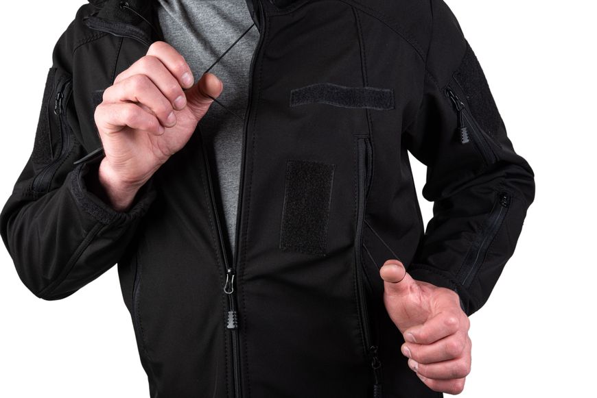 Тактична куртка SMILO soft shell black S 1014 фото